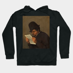 Bust of an Old Peasant Reading a Paper by Adriaen van Ostade Hoodie